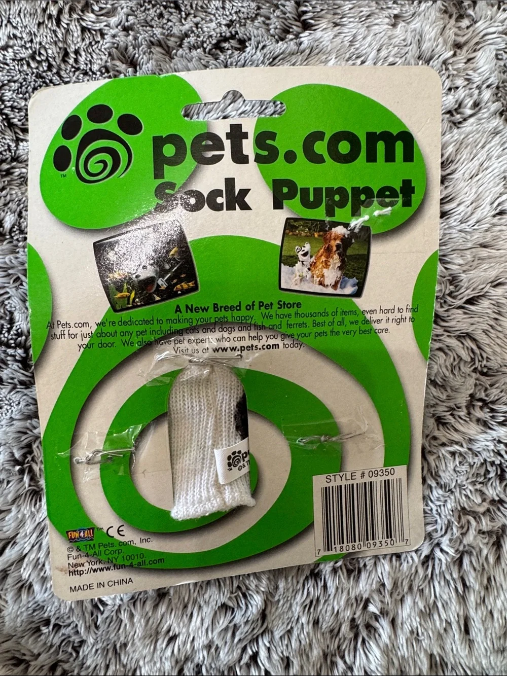 Pets.com Vintage Sock Puppet Polyester Dog Keychain Fun 4 All Corp 4.5” New